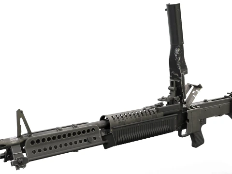 M60 Machine Weapon Game Ready 3D Model