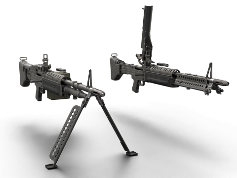 M60 Machine Weapon Game Ready 3D 模型