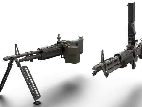 M60 Machine Weapon Game Ready 3D 模型