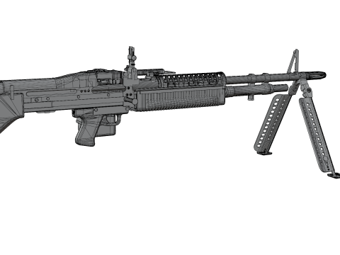 M60 Machine Weapon Game Ready 3D 模型