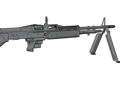 M60 Machine Weapon Game Ready 3D Model