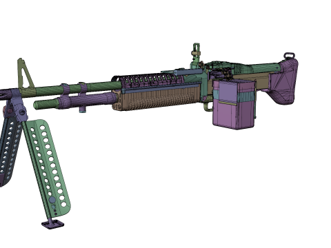 M60 Machine Weapon Game Ready 3D 模型