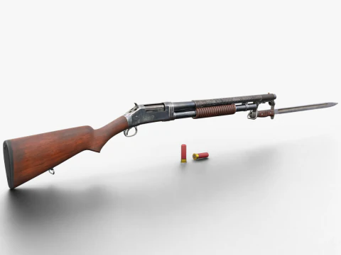 Fucile storico con proiettili a baionetta Modello 3D