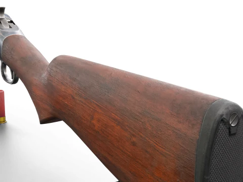 Historical Shotgun with Bayonet Shells 3D Model