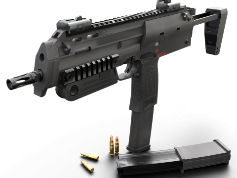 Modern Submachine Weapon MP7 Game Ready PBR 3D Asset 3D Model