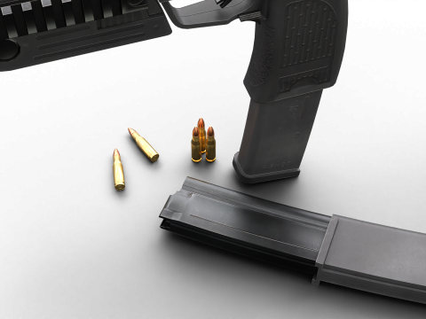 Modern Submachine Weapon MP7 Game Ready PBR 3D Asset 3D Модель