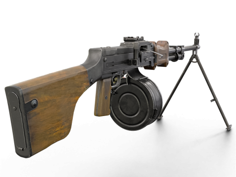 Heavy Machine Weapon Belt-Fed Retro Style 3D 模型