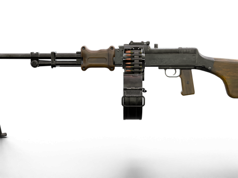 Heavy Machine Weapon Belt-Fed Retro Style 3D 模型