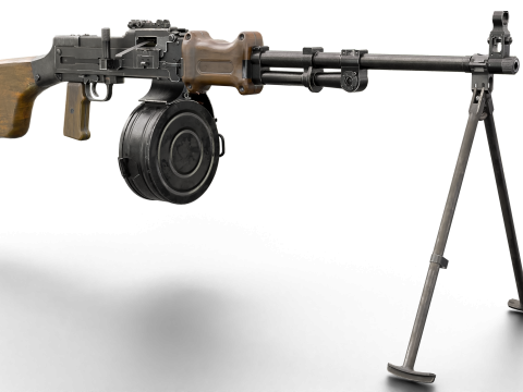 Heavy Machine Weapon Belt-Fed Retro Style 3D 模型