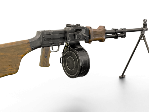 Heavy Machine Weapon Belt-Fed Retro Style 3D 模型
