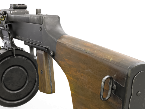 Heavy Machine Weapon Belt-Fed Retro Style 3D 模型