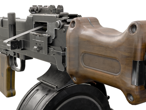 Heavy Machine Weapon Belt-Fed Retro Style 3D 模型