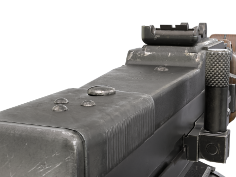Heavy Machine Weapon Belt-Fed Retro Style 3D 模型