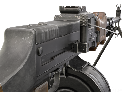 Heavy Machine Weapon Belt-Fed Retro Style 3D 模型