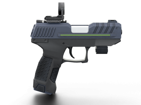 Futuristic Sci-Fi Pistol Compact Energy Sidearm with Tactical Laser and Holographic Sight 3D Model