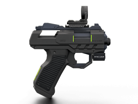 Futuristic Sci-Fi Pistol Compact Energy Sidearm with Tactical Laser and Holographic Sight 3D Модель
