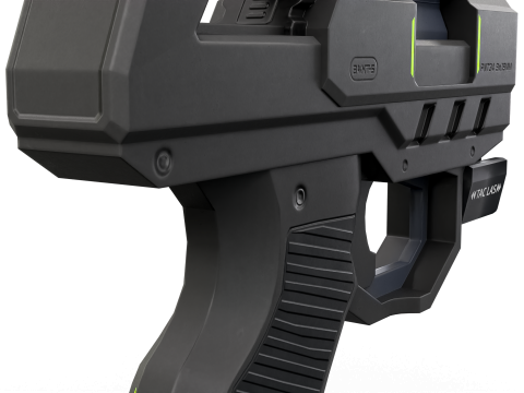Futuristic Sci-Fi Pistol Compact Energy Sidearm with Tactical Laser and Holographic Sight 3D Модель