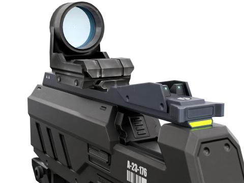 Futuristic Sci-Fi Pistol Compact Energy Sidearm with Tactical Laser and Holographic Sight 3D Модель
