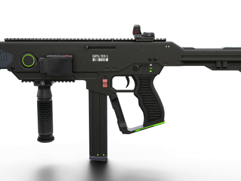 Futuristic SMG Compact Sci-Fi Submachine Weapon 3Dモデル