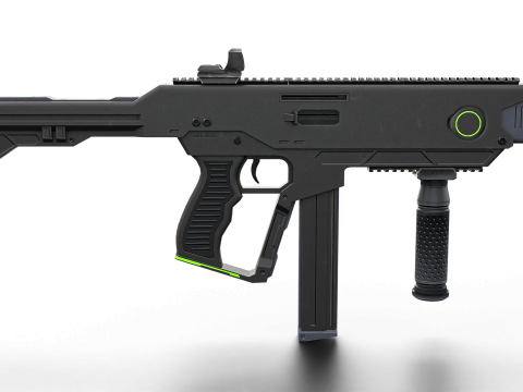 Futuristic SMG Compact Sci-Fi Submachine Weapon 3Dモデル