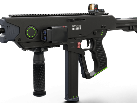 Futuristic SMG Compact Sci-Fi Submachine Weapon 3Dモデル