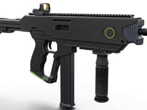 Futuristic SMG Compact Sci-Fi Submachine Weapon 3Dモデル