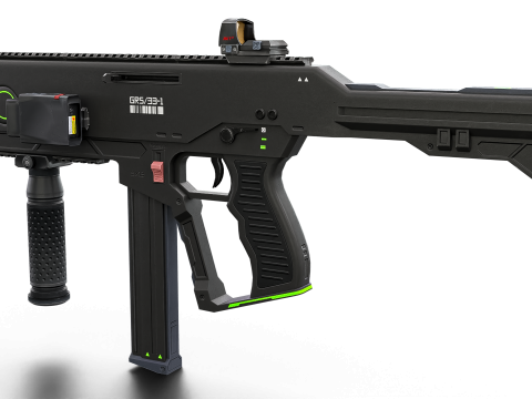 Futuristic SMG Compact Sci-Fi Submachine Weapon 3Dモデル