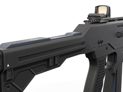 Futuristic SMG Compact Sci-Fi Submachine Weapon 3Dモデル