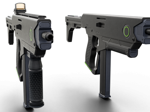 Futuristic SMG Compact Sci-Fi Submachine Weapon 3Dモデル