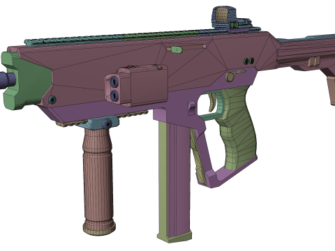 Futuristic SMG Compact Sci-Fi Submachine Weapon 3Dモデル