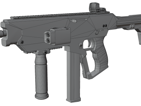 Futuristic SMG Compact Sci-Fi Submachine Weapon 3Dモデル