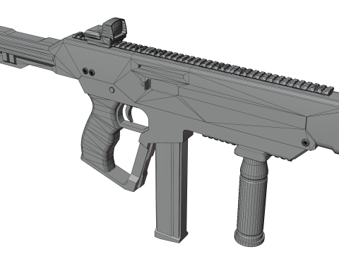Futuristic SMG Compact Sci-Fi Submachine Weapon 3Dモデル