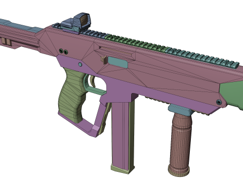 Futuristic SMG Compact Sci-Fi Submachine Weapon 3Dモデル