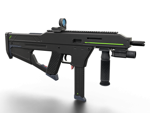 Tactical Sci-Fi SMG Futuristic Submachine Weapon Modello 3D