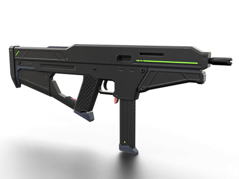 Tactical Sci-Fi SMG Futuristic Submachine Weapon 3D Model