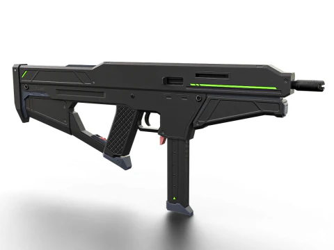 Tactical Sci-Fi SMG Futuristic Submachine Weapon 3D Model
