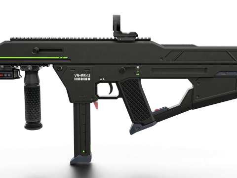 Tactical Sci-Fi SMG Futuristic Submachine Weapon 3D Model