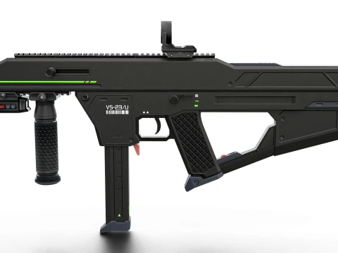 Tactical Sci-Fi SMG Futuristic Submachine Weapon 3D Model