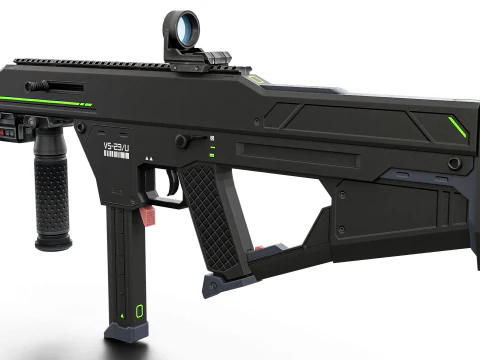 Tactical Sci-Fi SMG Futuristic Submachine Weapon 3D Model