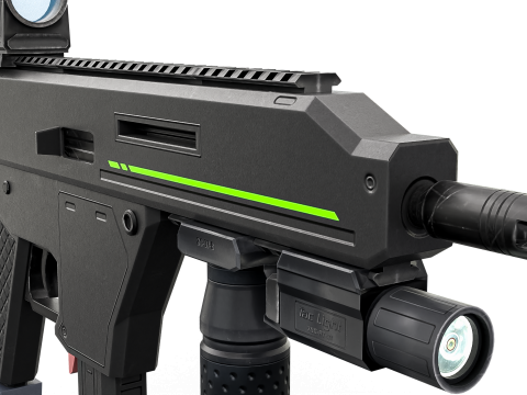 Tactical Sci-Fi SMG Futuristic Submachine Weapon 3D Model