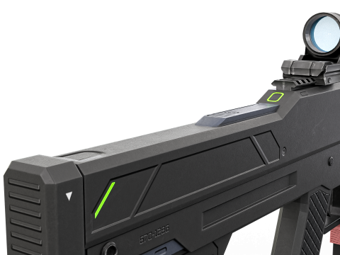 Tactical Sci-Fi SMG Futuristic Submachine Weapon 3D Model