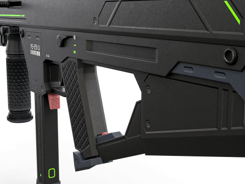 Tactical Sci-Fi SMG Futuristic Submachine Weapon 3D Model