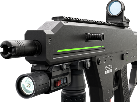 Tactical Sci-Fi SMG Futuristic Submachine Weapon 3D Model