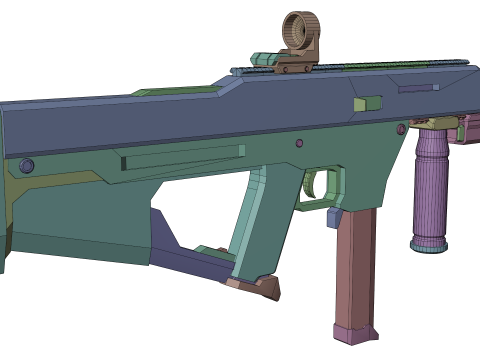 Tactical Sci-Fi SMG Futuristic Submachine Weapon 3D Model
