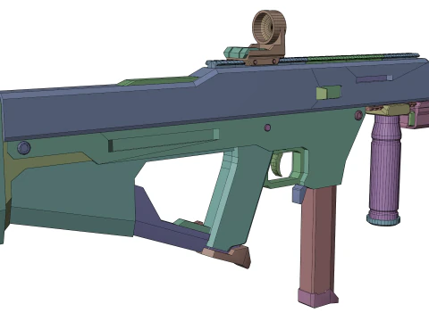 Tactical Sci-Fi SMG Futuristic Submachine Weapon 3D Model
