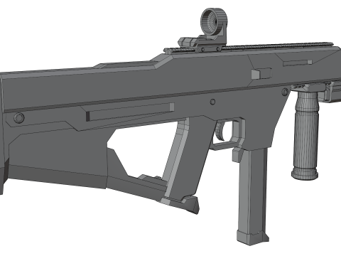 Tactical Sci-Fi SMG Futuristic Submachine Weapon 3D Model
