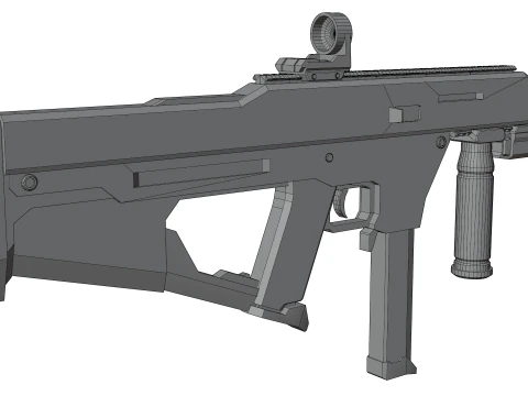 Tactical Sci-Fi SMG Futuristic Submachine Weapon 3D Model