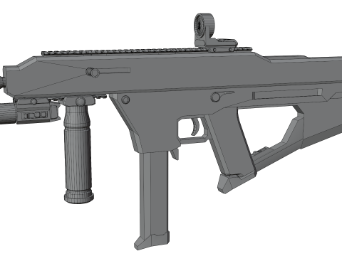 Tactical Sci-Fi SMG Futuristic Submachine Weapon 3D Model