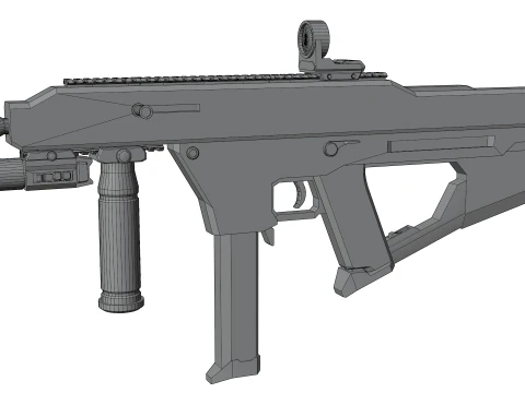 Tactical Sci-Fi SMG Futuristic Submachine Weapon 3D Model