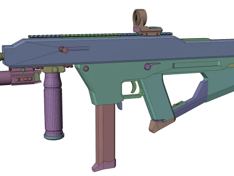 Tactical Sci-Fi SMG Futuristic Submachine Weapon 3D Model
